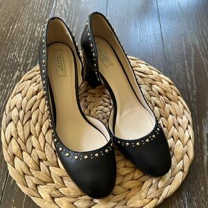 Cole Haan black leather chunky heel size womens 7.5